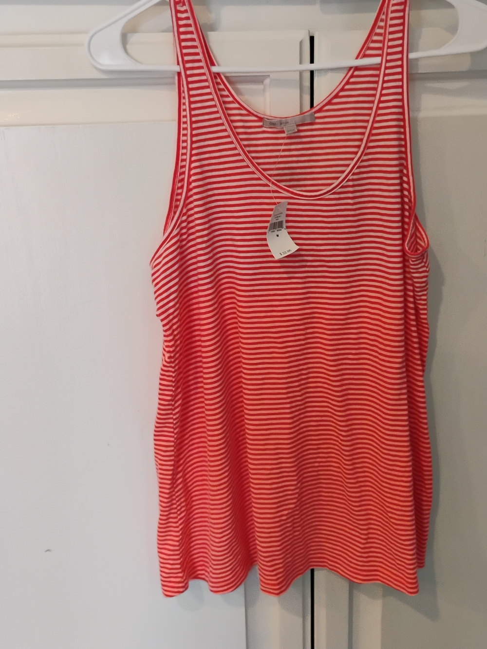 GAP Orange and White Striped Tank Top